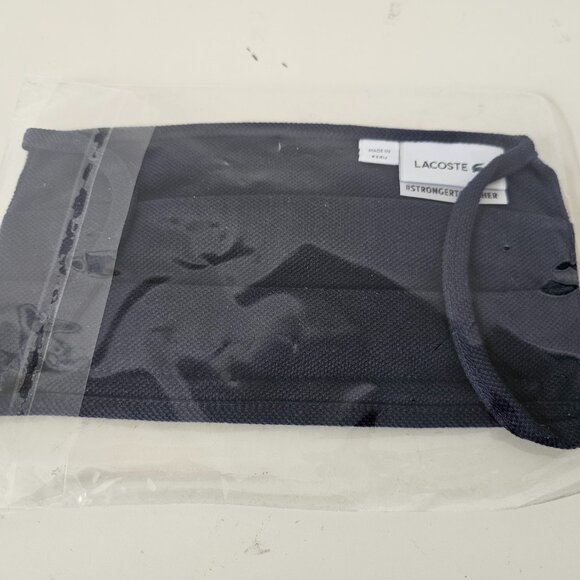 NIP LACOSTE Navy Blue Pique Cotton Ear Loop Face Mask Unisex One Size OS - Picture 1 of 5